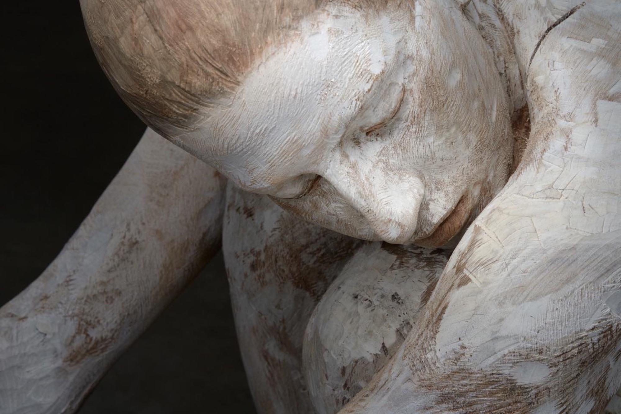 Sculptural figure in close view